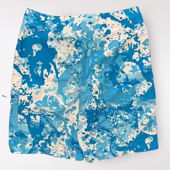 Simms Surf‎ Short Water Splash Capri Blue Swim Trunk Shorts Size 32 - Picture 3 of 9